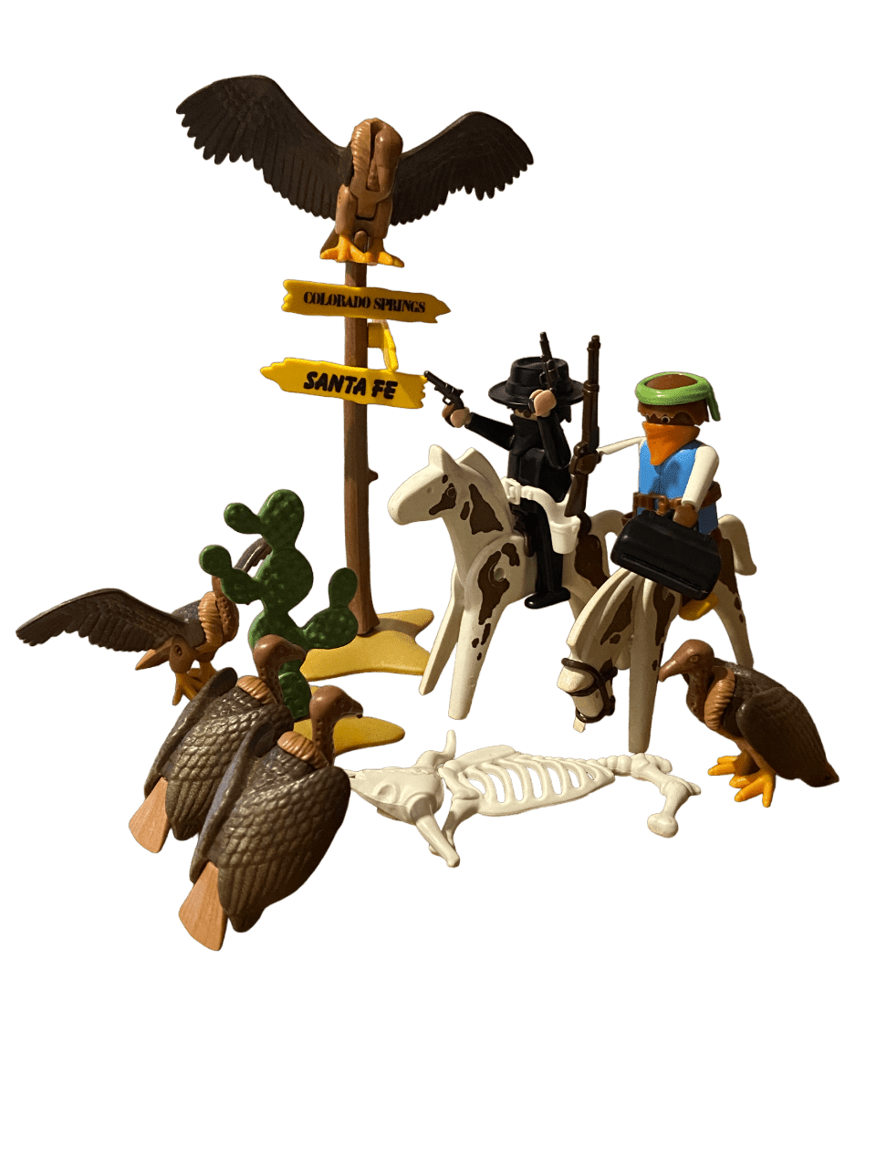 SET PLAYMOBIL 3748 INCOMPLET -Vintage western bandits hors la loi vautours